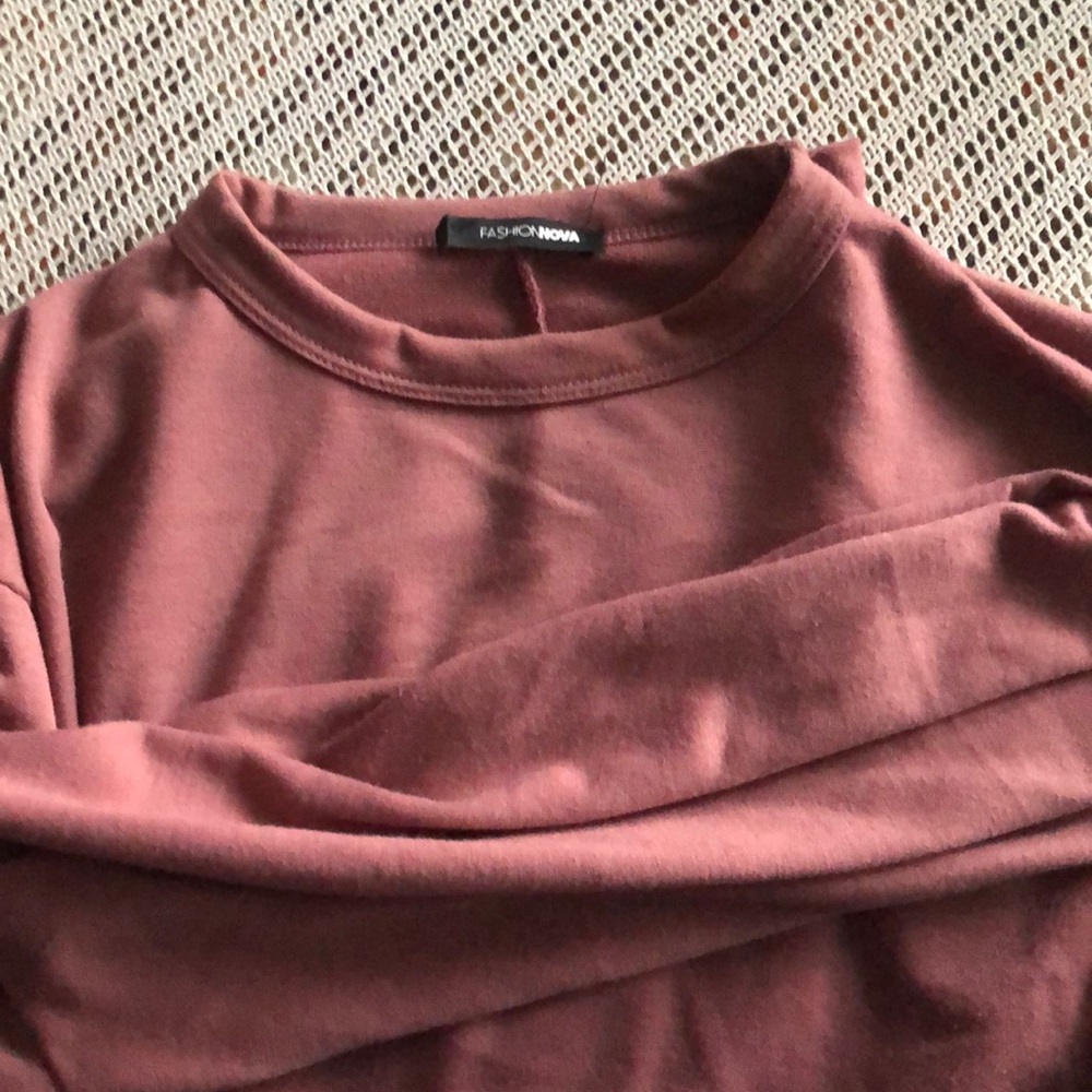 Pink long sleeve t shirt dress